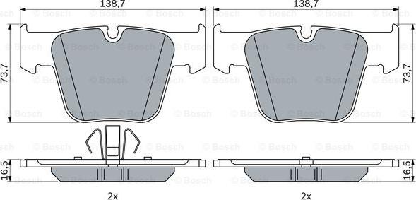 BOSCH 0 986 424 624 - Kit pastiglie freno, Freno a disco www.autoricambit.com