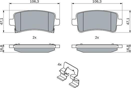 BOSCH 0 986 424 124 - Kit pastiglie freno, Freno a disco www.autoricambit.com