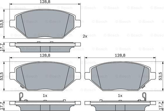 BOSCH 0 986 424 843 - Kit pastiglie freno, Freno a disco www.autoricambit.com