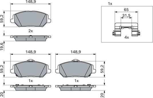 BOSCH 0 986 424 862 - Kit pastiglie freno, Freno a disco www.autoricambit.com