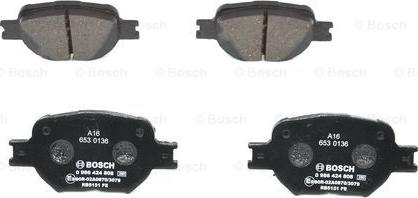 BOSCH 0 986 424 808 - Kit pastiglie freno, Freno a disco www.autoricambit.com