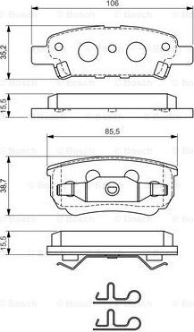 BOSCH 0 986 424 814 - Kit pastiglie freno, Freno a disco www.autoricambit.com