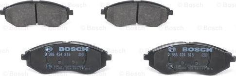 BOSCH 0 986 424 818 - Kit pastiglie freno, Freno a disco www.autoricambit.com