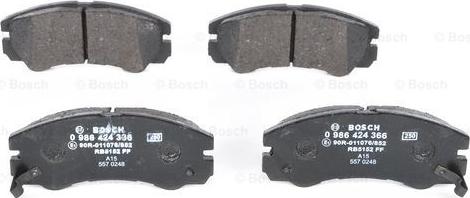 BOSCH 0 986 424 366 - Kit pastiglie freno, Freno a disco www.autoricambit.com