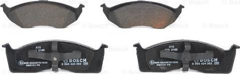 BOSCH 0 986 424 363 - Kit pastiglie freno, Freno a disco www.autoricambit.com