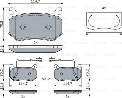 BOSCH 0 986 424 384 - Kit pastiglie freno, Freno a disco www.autoricambit.com