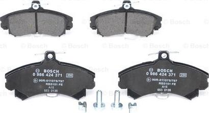 BOSCH 0 986 424 371 - Kit pastiglie freno, Freno a disco www.autoricambit.com