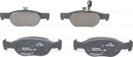 BOSCH 0 986 424 246 - Kit pastiglie freno, Freno a disco www.autoricambit.com