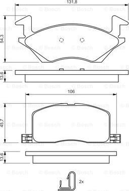 BOSCH 0 986 424 264 - Kit pastiglie freno, Freno a disco www.autoricambit.com