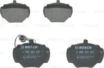 BOSCH 0 986 424 267 - Kit pastiglie freno, Freno a disco www.autoricambit.com