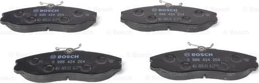 BOSCH 0 986 424 204 - Kit pastiglie freno, Freno a disco www.autoricambit.com