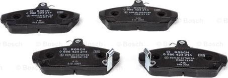 BOSCH 0 986 424 214 - Kit pastiglie freno, Freno a disco www.autoricambit.com