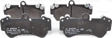 BOSCH 0 986 424 740 - Kit pastiglie freno, Freno a disco www.autoricambit.com