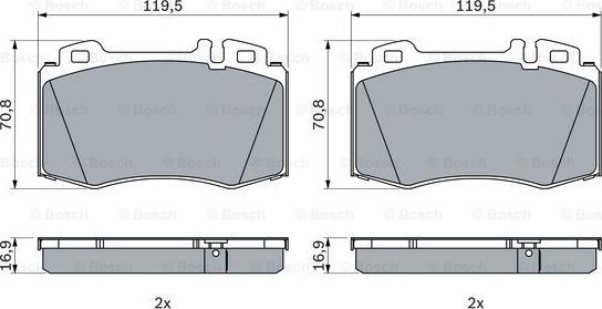 BOSCH 0 986 424 705 - Kit pastiglie freno, Freno a disco www.autoricambit.com