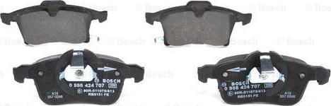 BOSCH 0 986 424 707 - Kit pastiglie freno, Freno a disco www.autoricambit.com