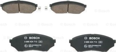 BOSCH 0 986 424 713 - Kit pastiglie freno, Freno a disco www.autoricambit.com