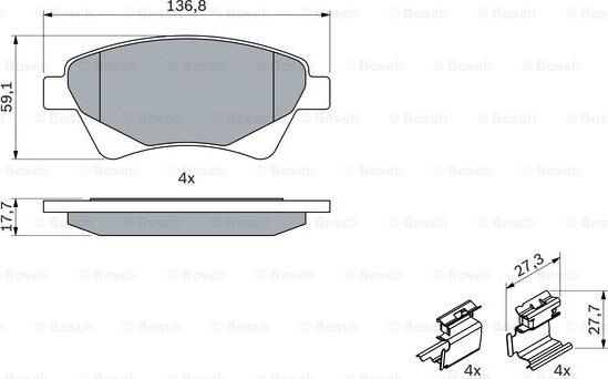 BOSCH 0 986 424 785 - Kit pastiglie freno, Freno a disco www.autoricambit.com