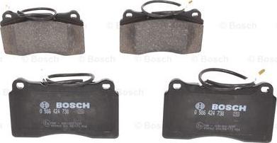 BOSCH 0 986 424 738 - Kit pastiglie freno, Freno a disco www.autoricambit.com