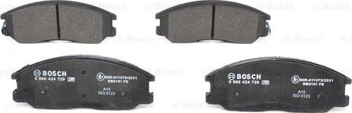 BOSCH 0 986 424 729 - Kit pastiglie freno, Freno a disco www.autoricambit.com