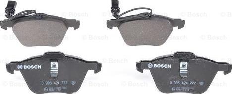 BOSCH 0 986 424 777 - Kit pastiglie freno, Freno a disco www.autoricambit.com