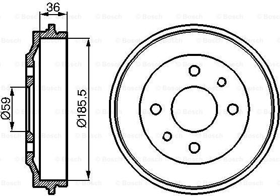 BOSCH 0 986 477 055 - Tamburo freno www.autoricambit.com