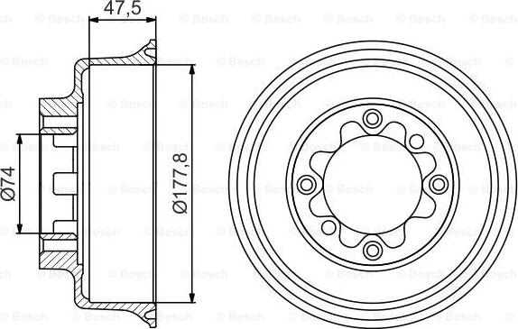 BOSCH 0 986 477 154 - Tamburo freno www.autoricambit.com