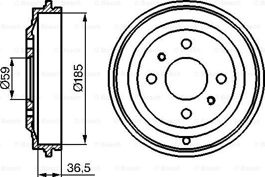 BOSCH 0 986 477 125 - Tamburo freno www.autoricambit.com