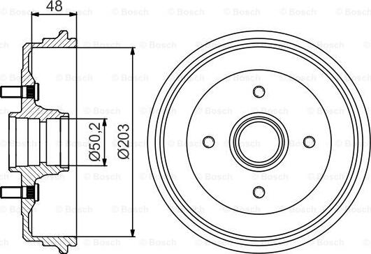 BOSCH 0 986 477 258 - Tamburo freno www.autoricambit.com