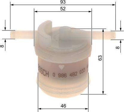 BOSCH 0 986 4B2 033 - Filtro carburante www.autoricambit.com