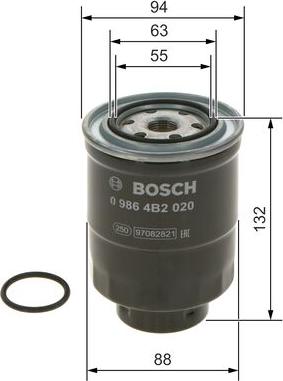 BOSCH 0 986 4B2 020 - Filtro carburante www.autoricambit.com