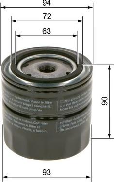 BOSCH 0 986 4B7 033 - Filtro olio www.autoricambit.com