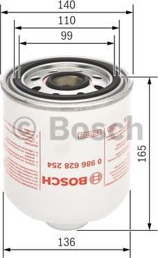 BOSCH 0 986 628 254 - Cartuccia essiccatore aria, Imp. aria compressa www.autoricambit.com