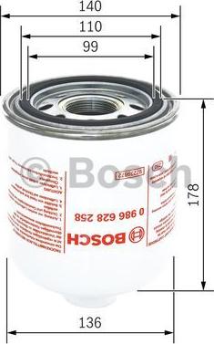 BOSCH 0 986 628 258 - Cartuccia essiccatore aria, Imp. aria compressa www.autoricambit.com