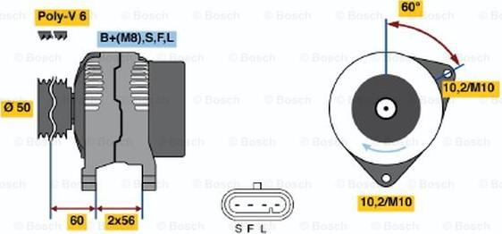 BOSCH 0 986 044 521 - Alternatore www.autoricambit.com