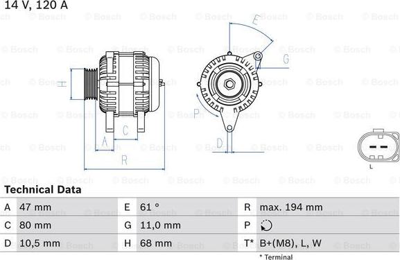 BOSCH 0 986 044 890 - Alternatore www.autoricambit.com