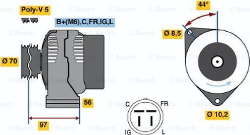 BOSCH 0 986 045 961 - Alternatore www.autoricambit.com