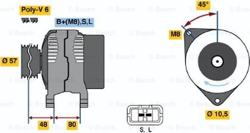 BOSCH 0 986 045 661 - Alternatore www.autoricambit.com