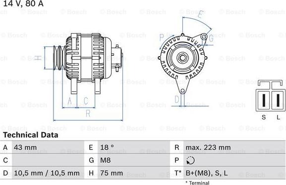 BOSCH 0 986 045 601 - Alternatore www.autoricambit.com