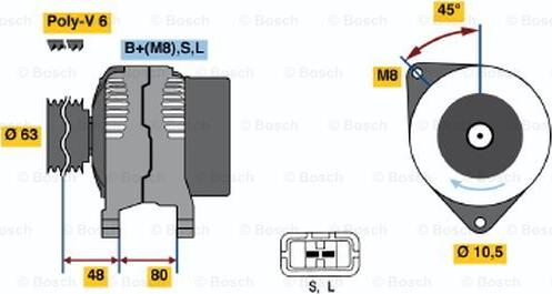 BOSCH 0 986 045 621 - Alternatore www.autoricambit.com