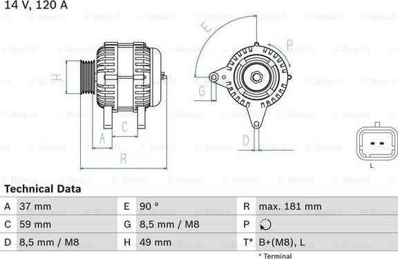 BOSCH 0 986 045 101 - Alternatore www.autoricambit.com