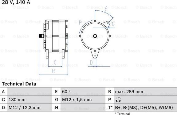 BOSCH 0 986 046 550 - Alternatore www.autoricambit.com