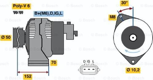 BOSCH 0 986 046 531 - Alternatore www.autoricambit.com