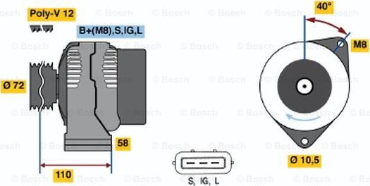 BOSCH 0 986 046 040 - Alternatore www.autoricambit.com