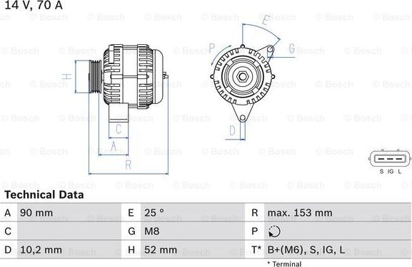 BOSCH 0 986 040 531 - Alternatore www.autoricambit.com