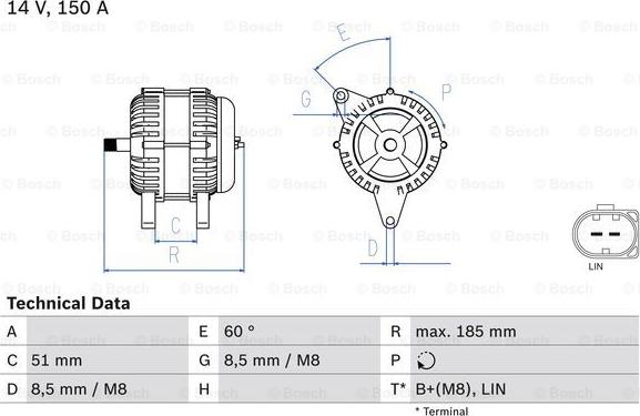 BOSCH 0 986 048 380 - Alternatore www.autoricambit.com