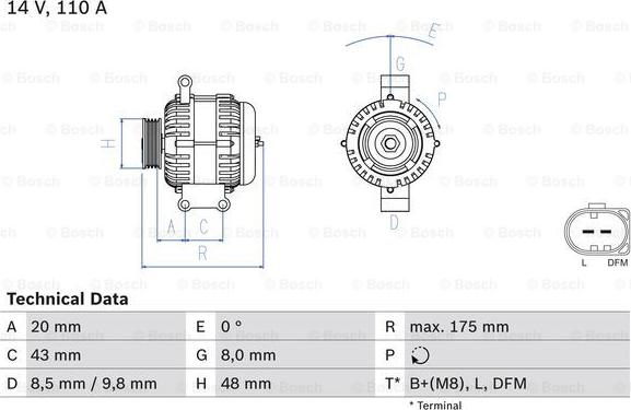 BOSCH 0 986 048 750 - Alternatore www.autoricambit.com