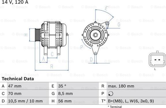 BOSCH 0 986 043 091 - Alternatore www.autoricambit.com