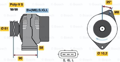 BOSCH 0 986 043 051 - Alternatore www.autoricambit.com