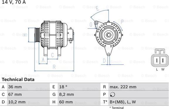 BOSCH 0 986 043 101 - Alternatore www.autoricambit.com