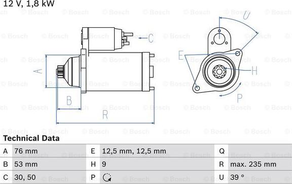 BOSCH 0 986 019 550 - Motorino d'avviamento www.autoricambit.com